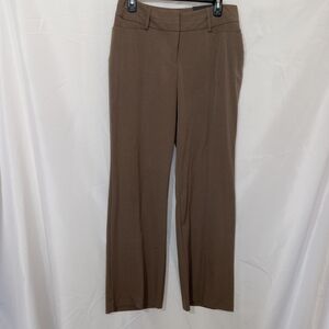 NWT Apt 9 Curvy Mid Rise Trouser Pants Womens Size 8 Brown Shaping Career Work